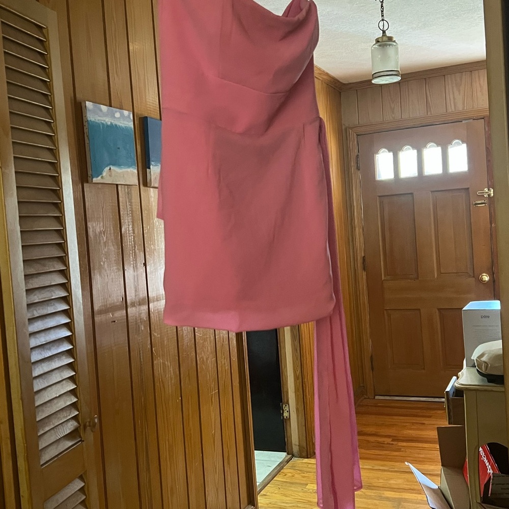 Hello Molly One Shoulder Pink Dress